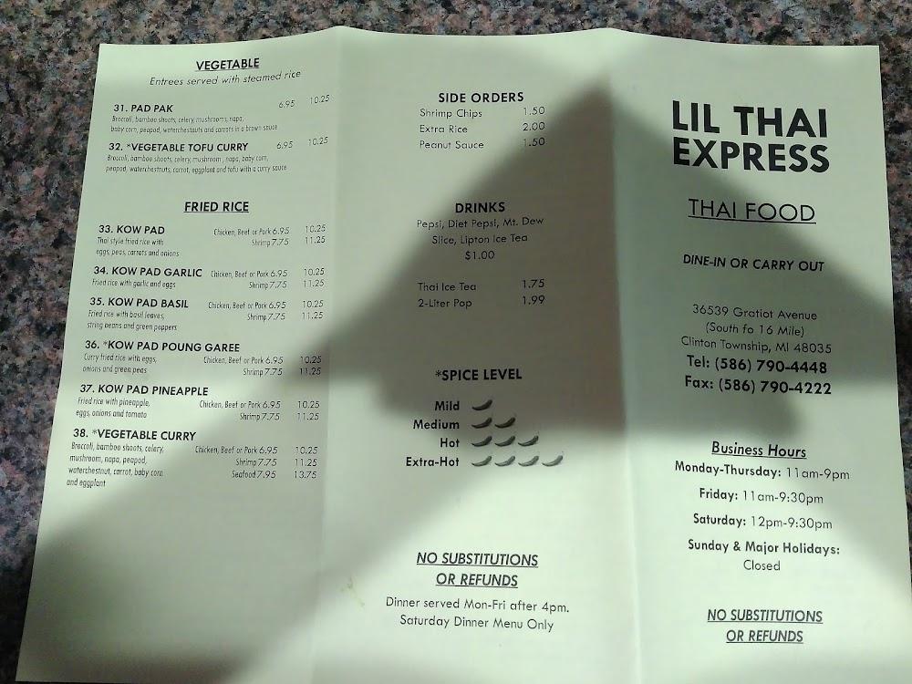 Lil Thai Express Menu image 3